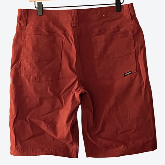 Prana Brion Men's Size 32 Rust Red Nylon Blend Shorts 32" x 10" - Picture 3 of 8